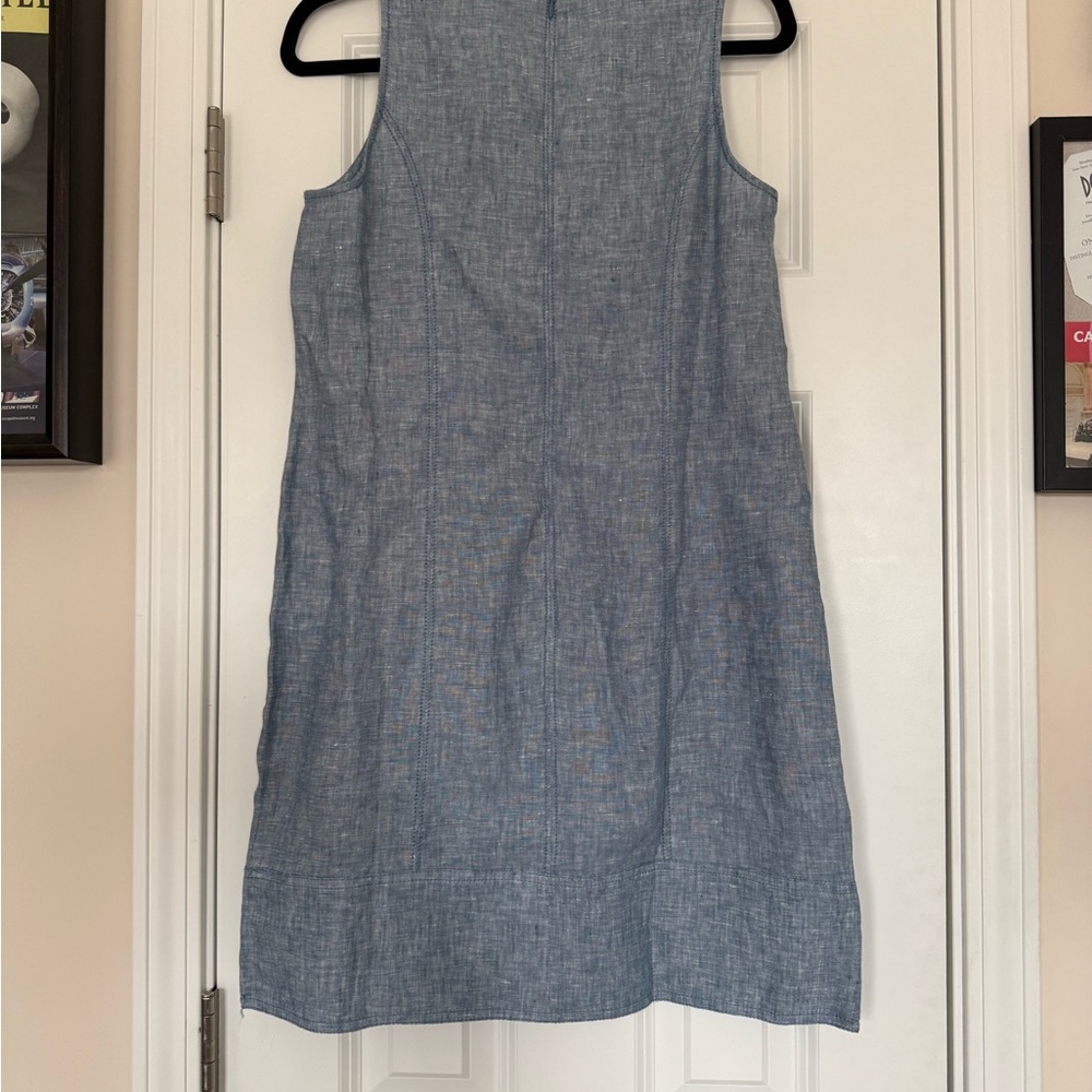 Loft Sleeveless Light Blue Linen Dress - Picture 7 of 7